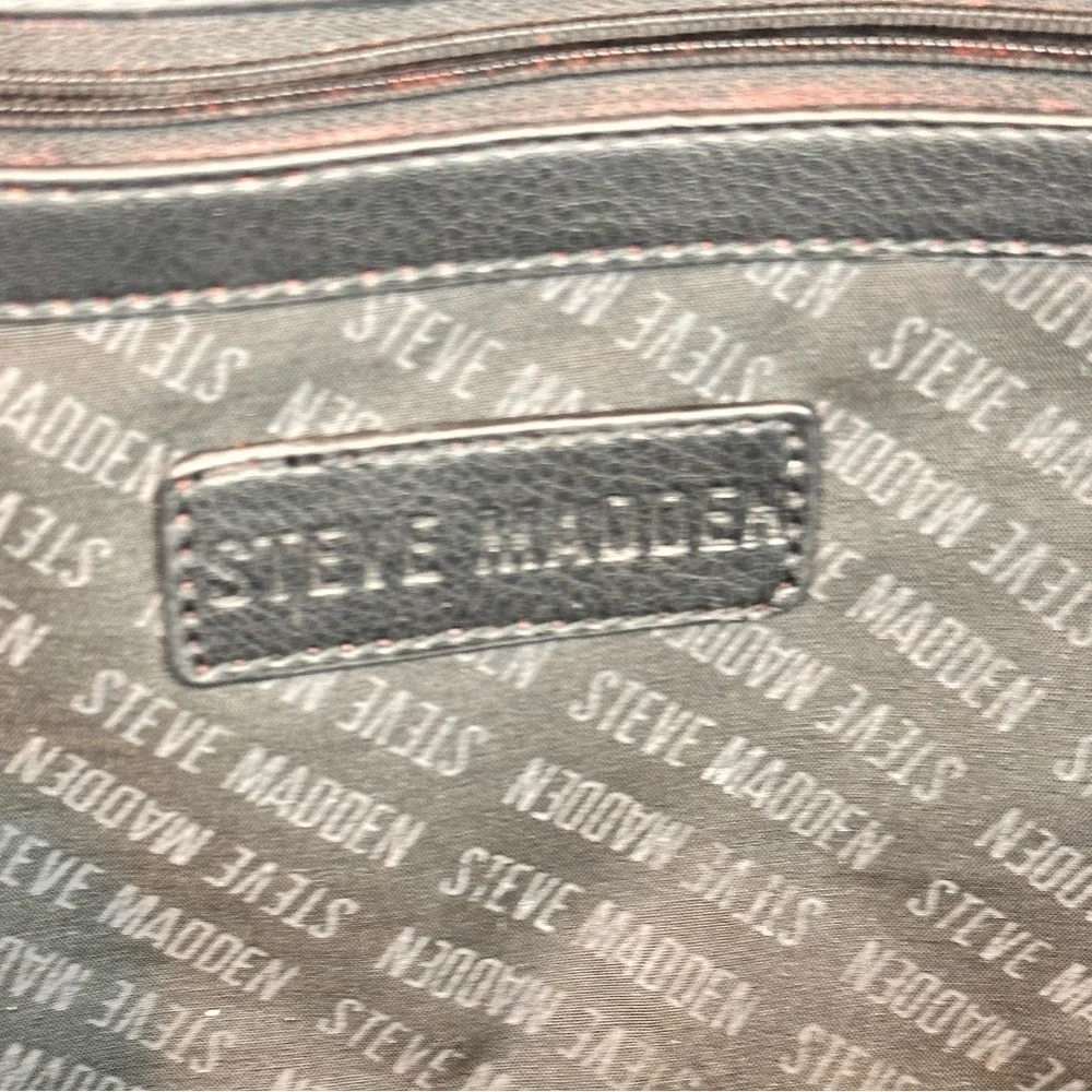 Steve Madden Backpack Multi Zipper Black Yellow Adjustable Strap Purse Bag Tote